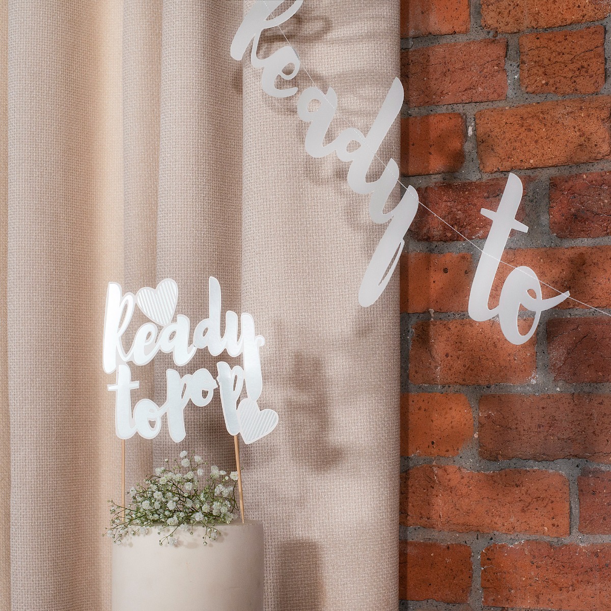 Pukka Party Ready to Pop Baby Shower Silver Cake Topper