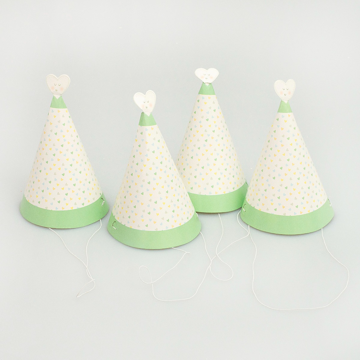 Pukka Party Pastel Heart Party Hats - Pack of 4