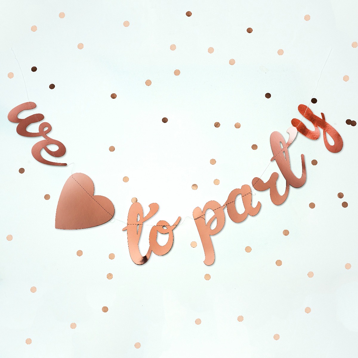 Pukka Party Rose Gold We Love to Party Stitched Garland