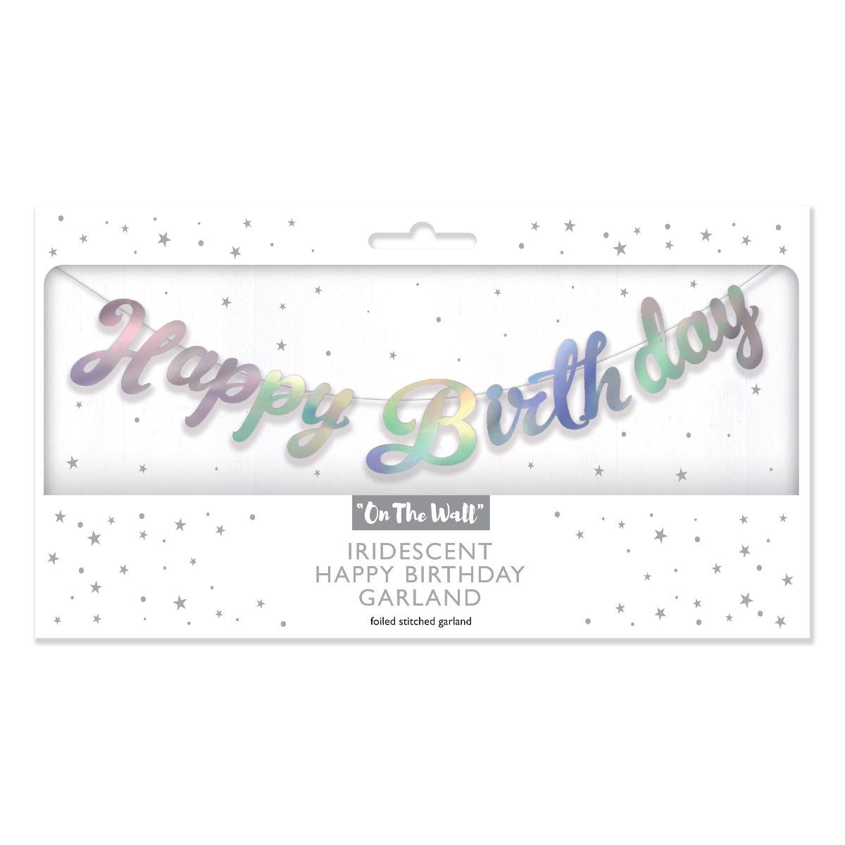 Pukka Party Iridescent Happy Birthday Stitched Garland
