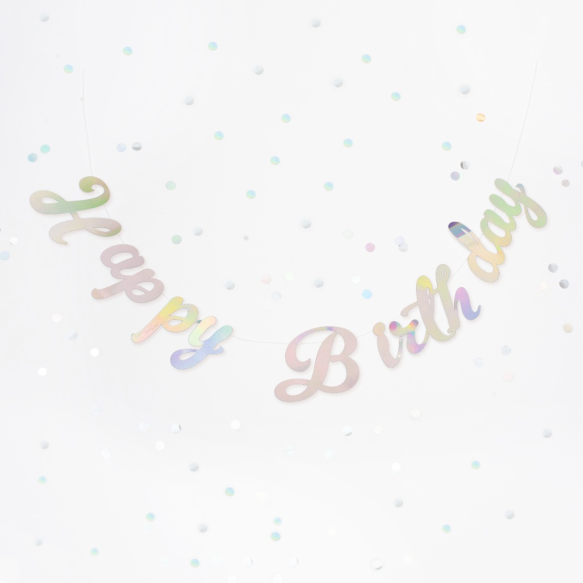 Pukka Party Iridescent Happy Birthday Stitched Garland
