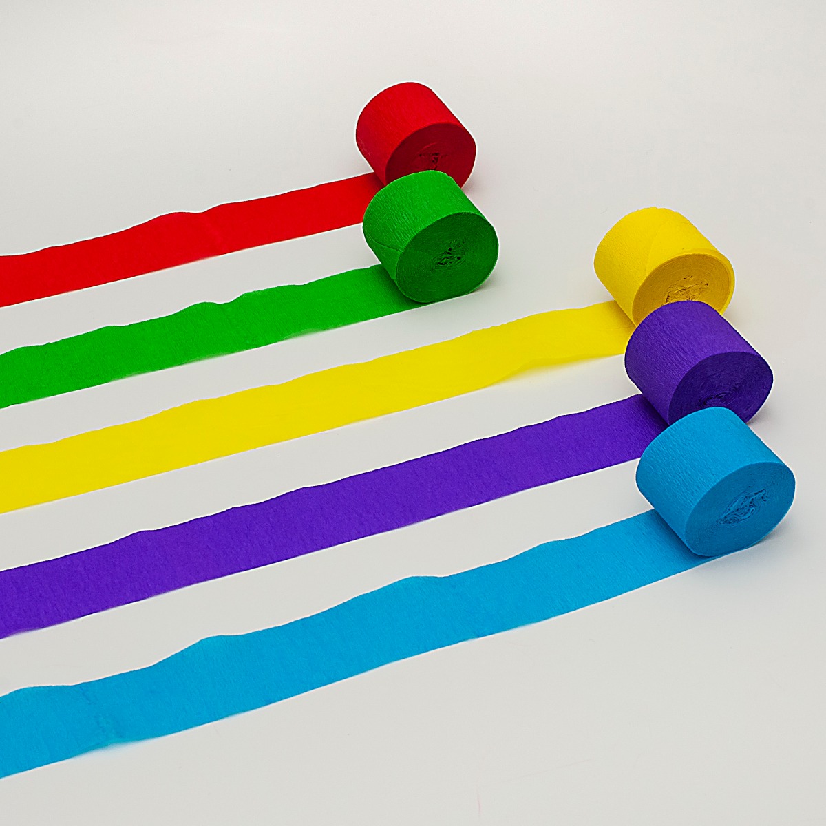 Pukka Party Rainbow Streamers - 10m long in 5 assorted colours