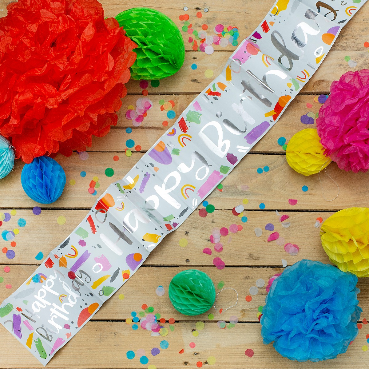 Pukka Party Happy Birthday Recyclable Paper Banner in Bright