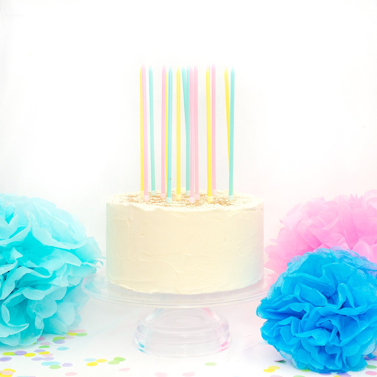 Pukka Party Tall Pastel Candles With Holders - Pack of 16