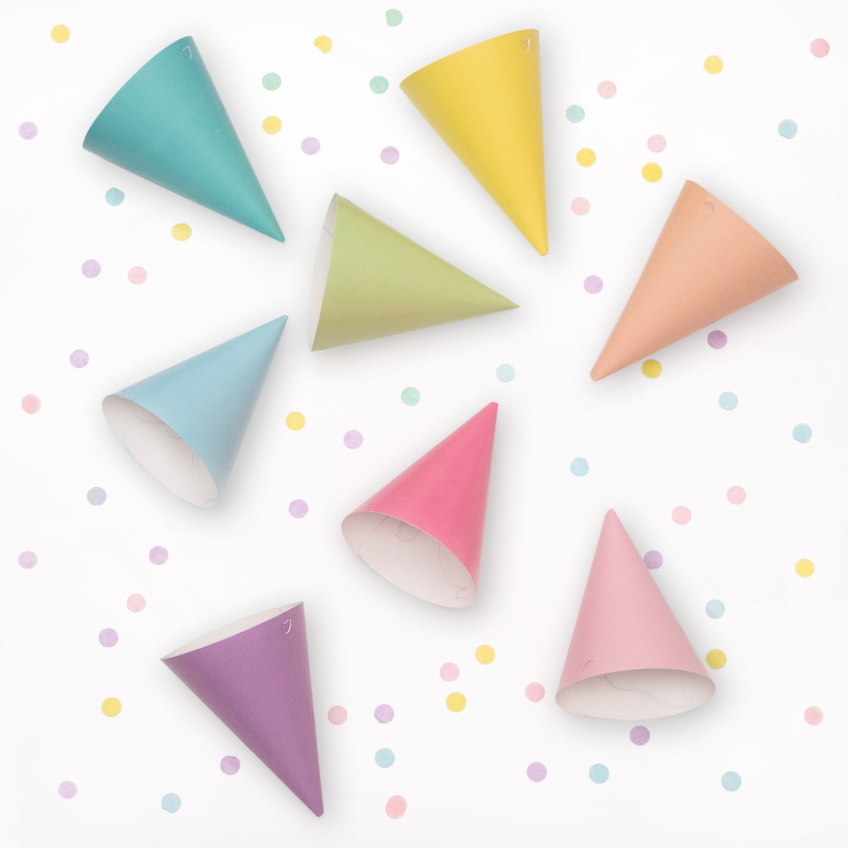 Pukka Party Pastel Party Hats - Pack of 8