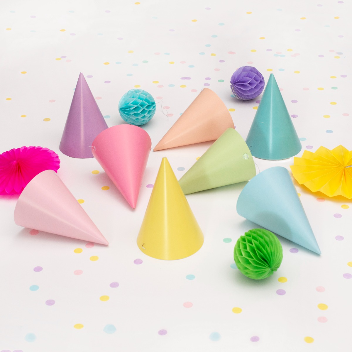 Pukka Party Pastel Party Hats - Pack of 8
