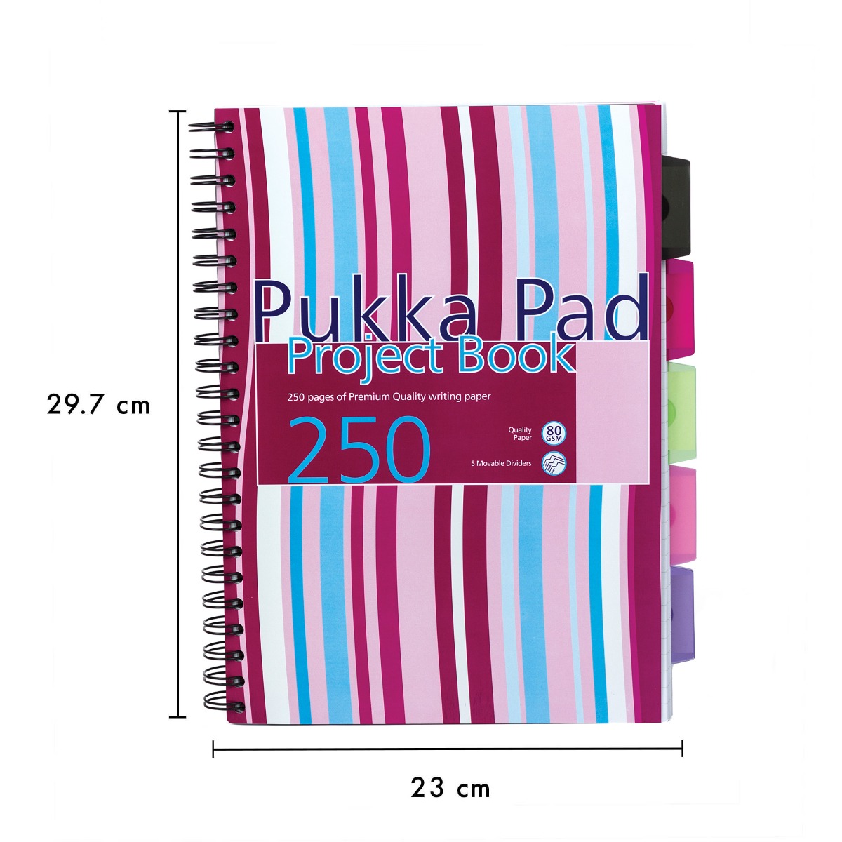 Pukka Pads Stripes A4 Lined Project Books - Assorted Pack of 3