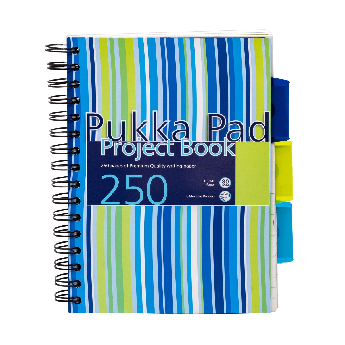 Pukka Pads Stripes A5 Lined Project Books - Assorted Pack of 3