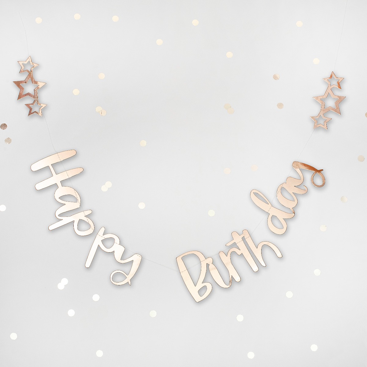 Pukka Party Champagne Gold Happy Birthday Stitched Garland