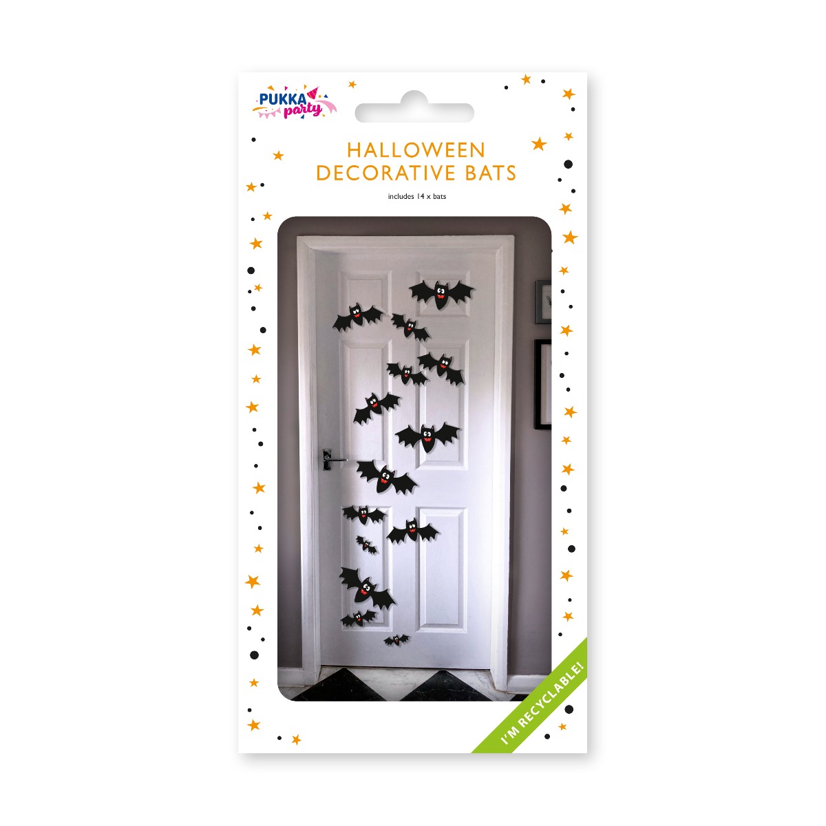 Pukka Party Halloween Door Bats - Pack of 14