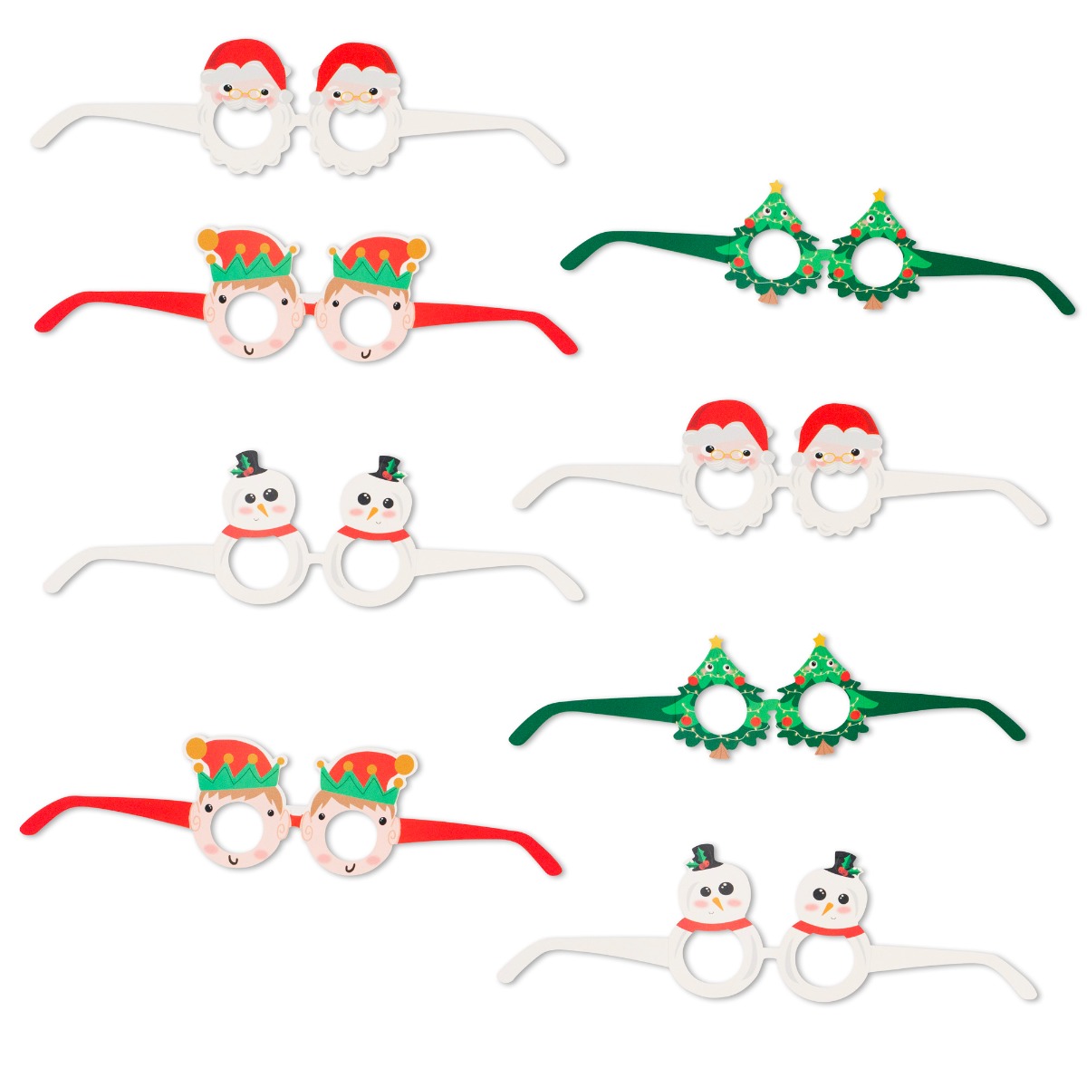 Pukka Party Christmas Selfie Fun Glasses - Pack of 8