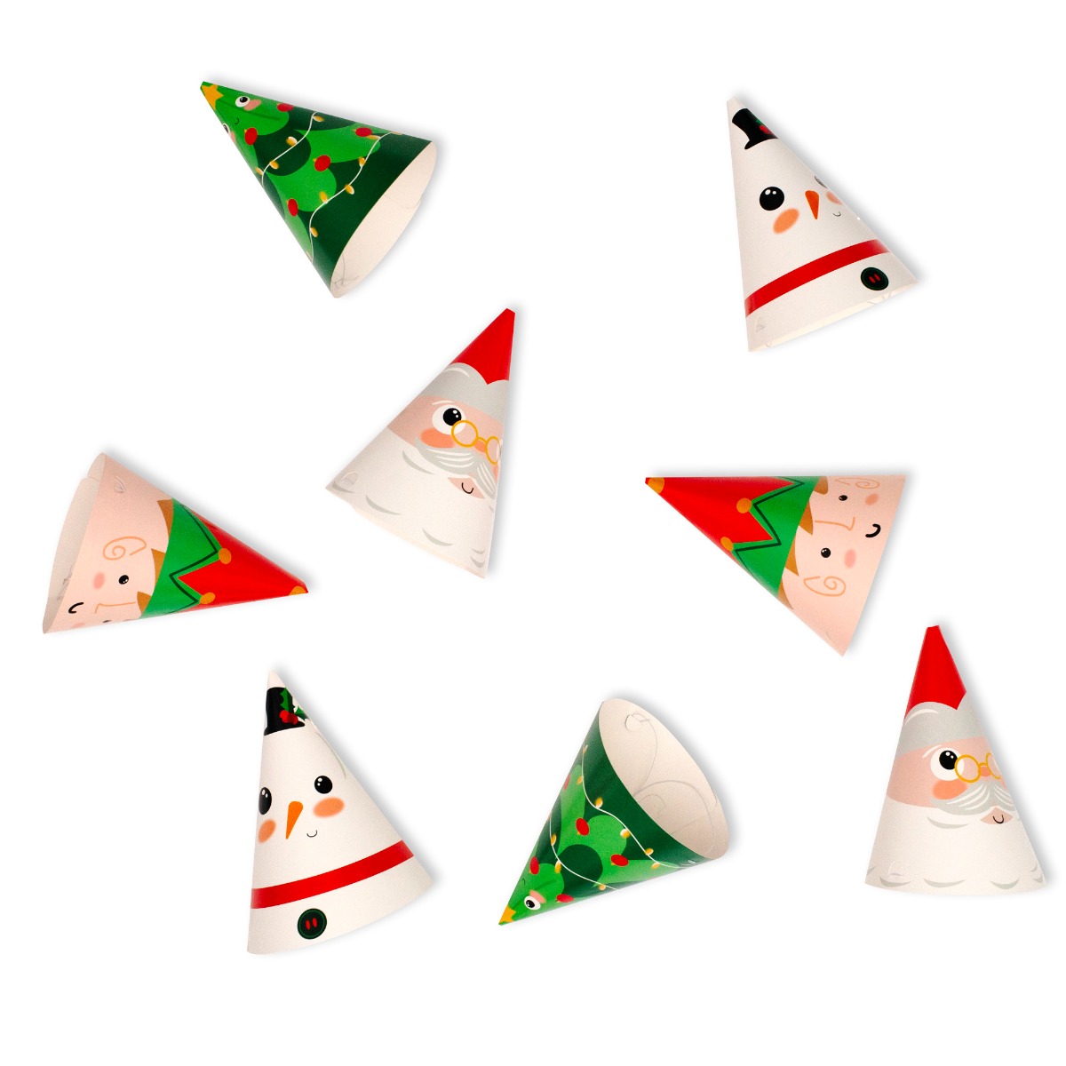 Pukka Party Christmas Party Hats - Pack of 8