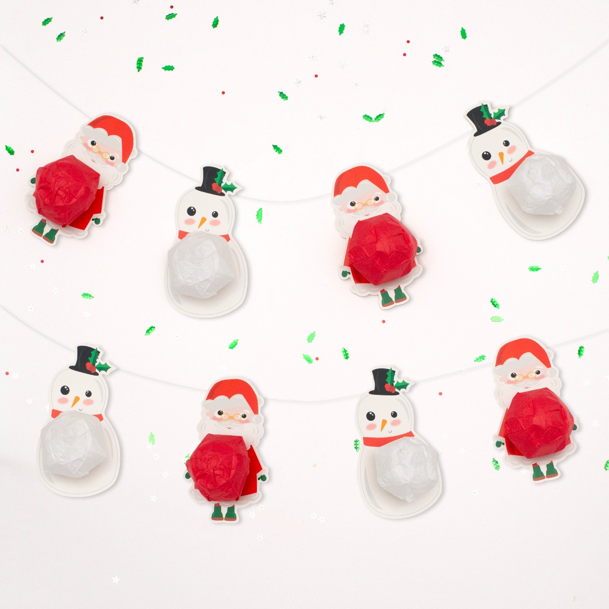 Pukka Party 1.5m Santa & Snowman Christmas Paper Balloon Garland