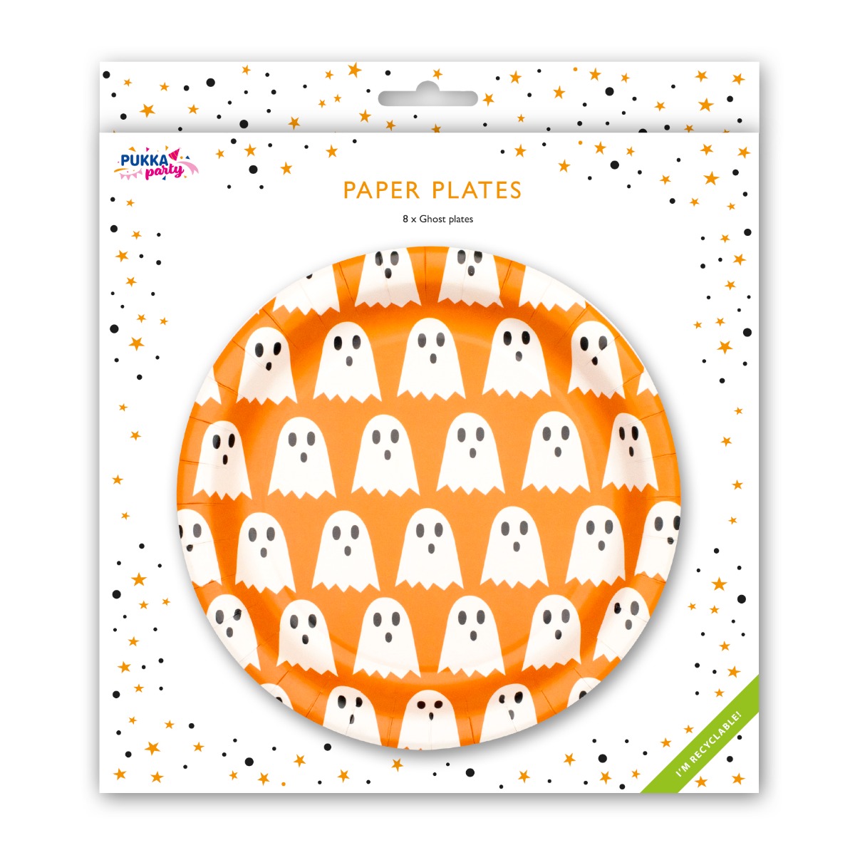 Pukka Party Halloween Ghost Plates - Pack of 8