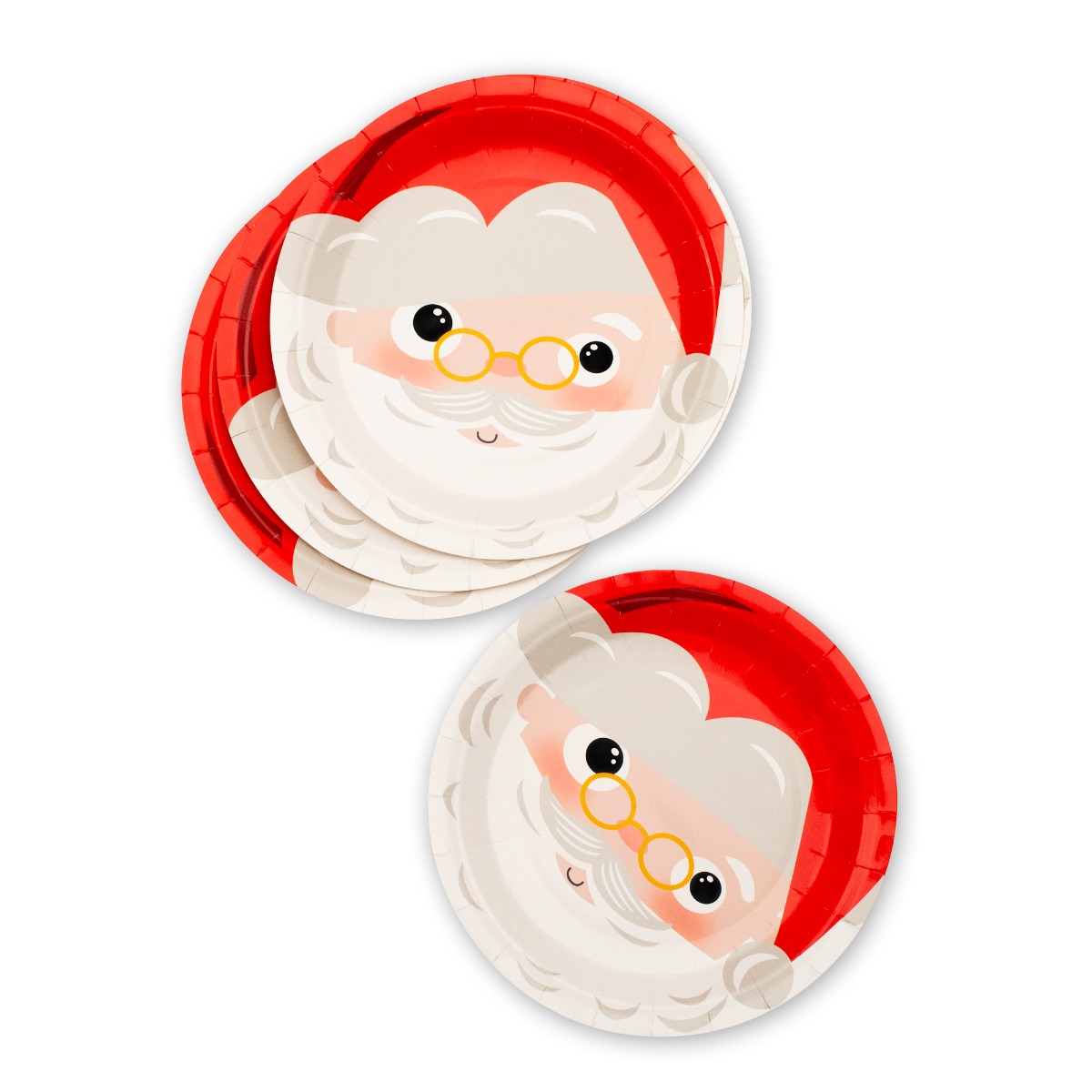 Pukka Party Christmas Santa Plates - Pack of 8