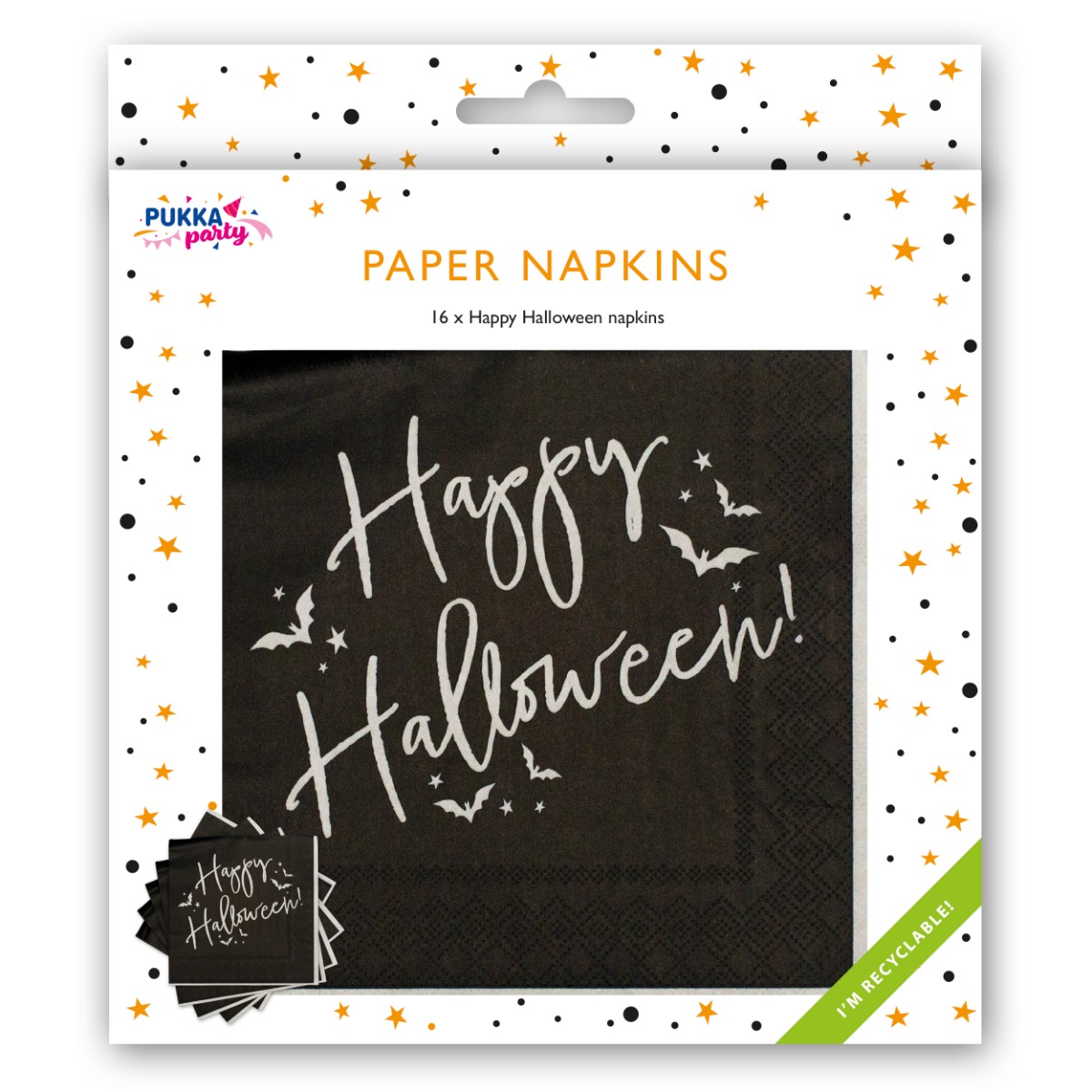 Pukka Party Halloween "Happy Halloween" Napkins - Pack of 16