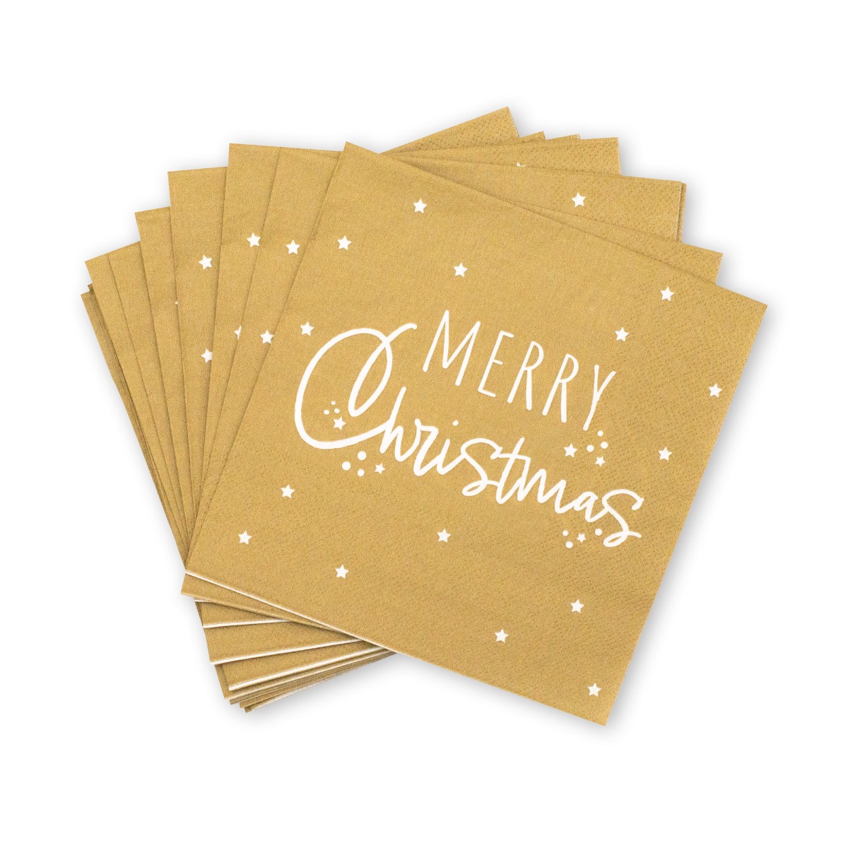 Pukka Party Gold Merry Christmas Napkins - Pack of 16