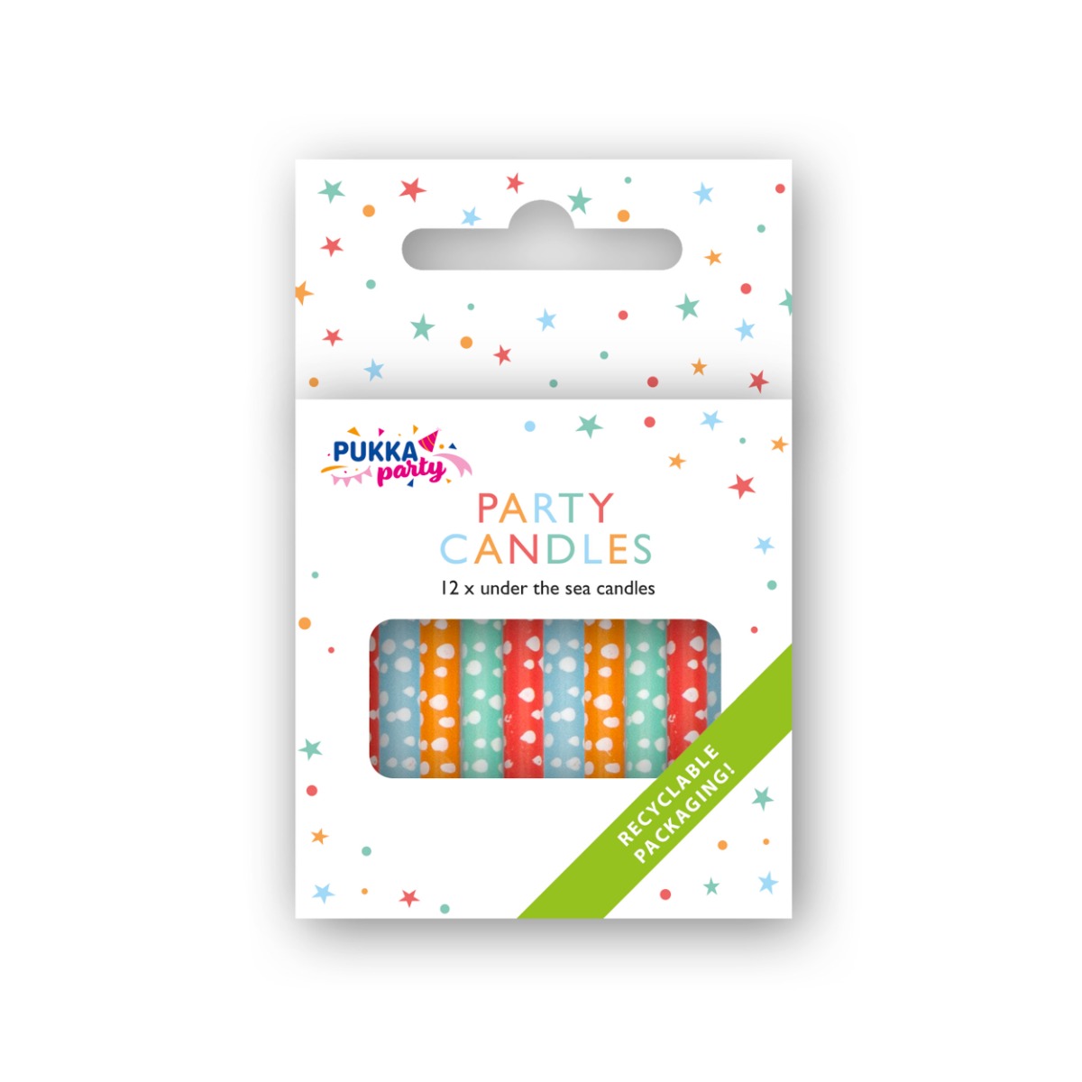 Pukka Party Under the Sea themed candles - pack of 12