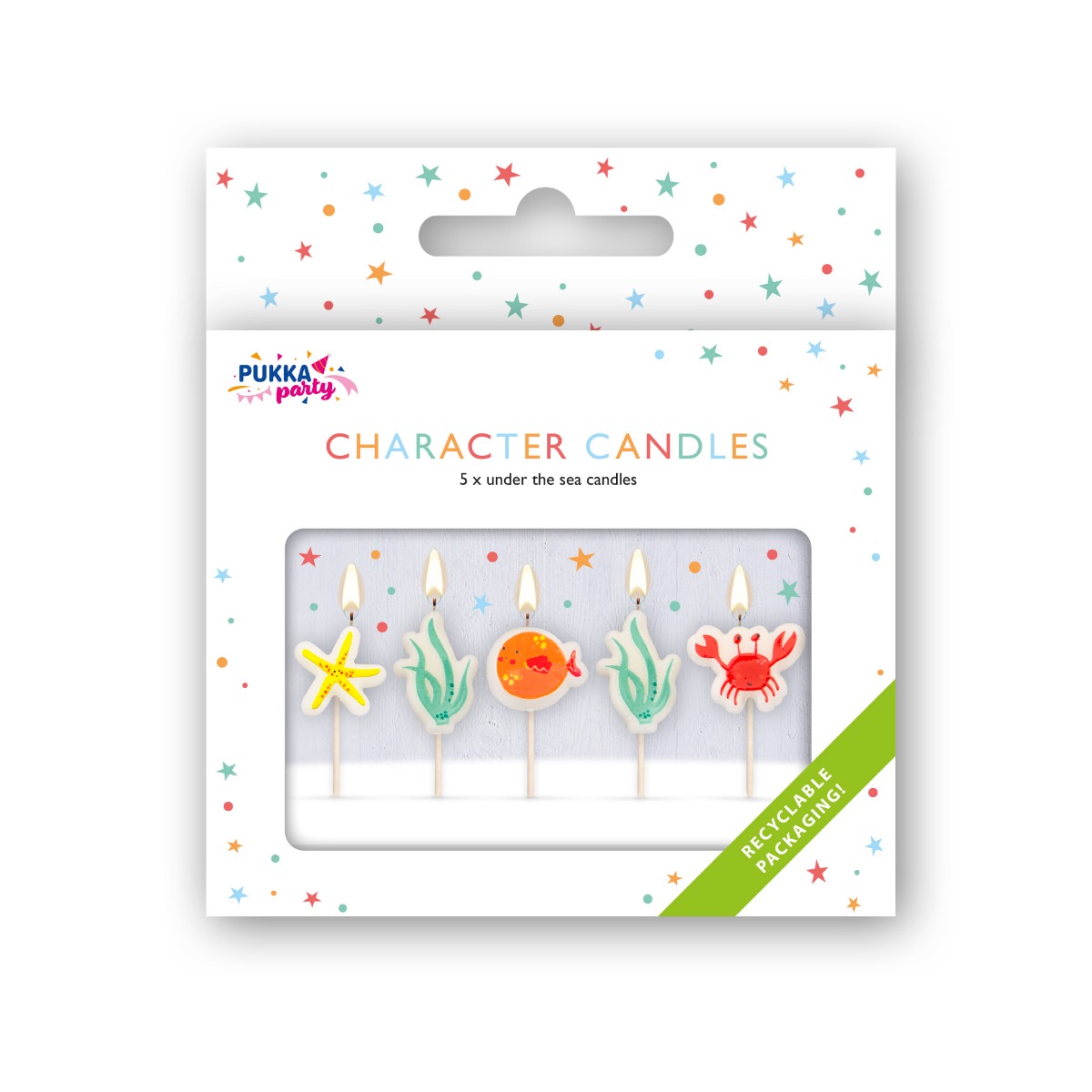 Pukka Party Under the Sea Character Candles - Pack of 5