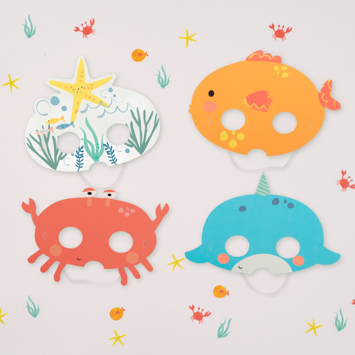 Pukka Party Under the Sea Masks - Pack of 8