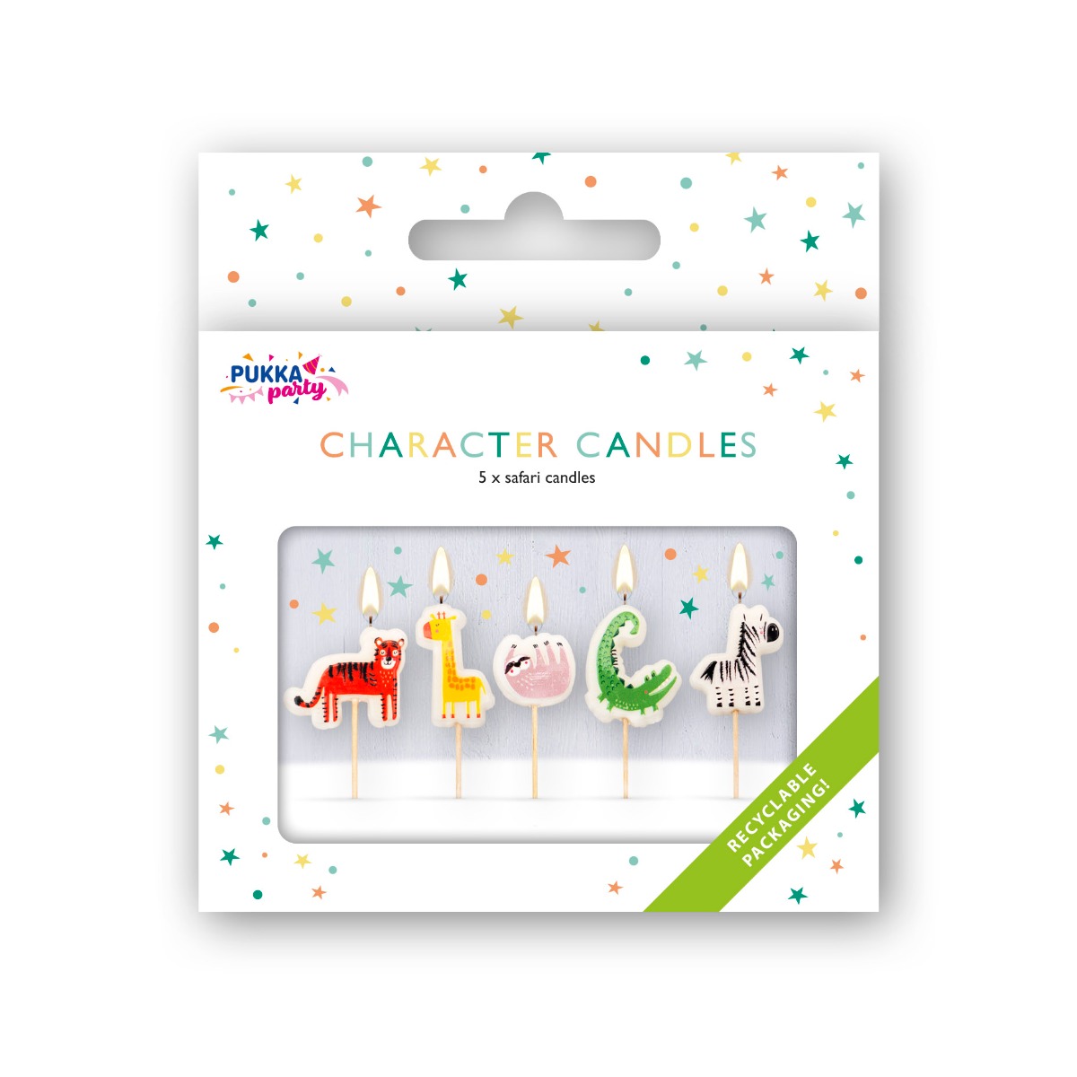 Pukka Party Safari Character Candles - Pack of 5