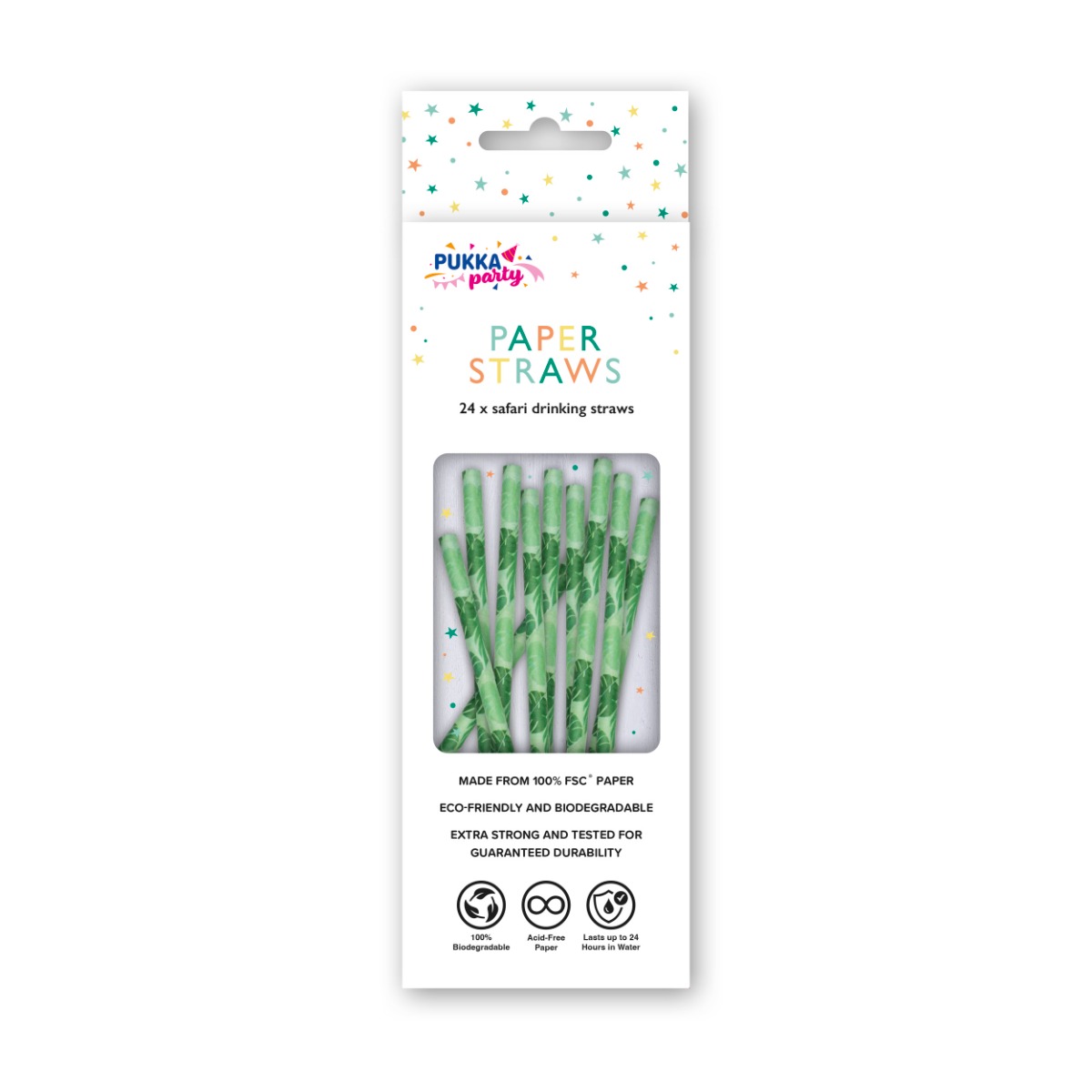 Pukka Party Safari Straws - Pack of 24