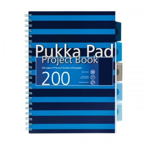 Pukka Pads Navy A4 Lined Blue Project Book - Pack of 3