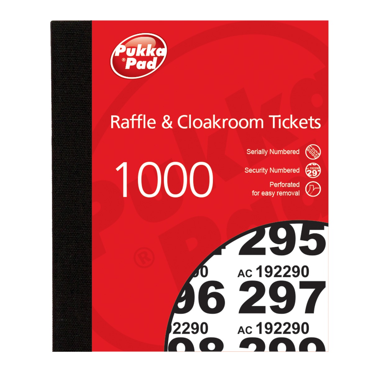 Pukka Pads 1-1000 Numbered Raffle & Cloakroom Tickets - Pack of 6
