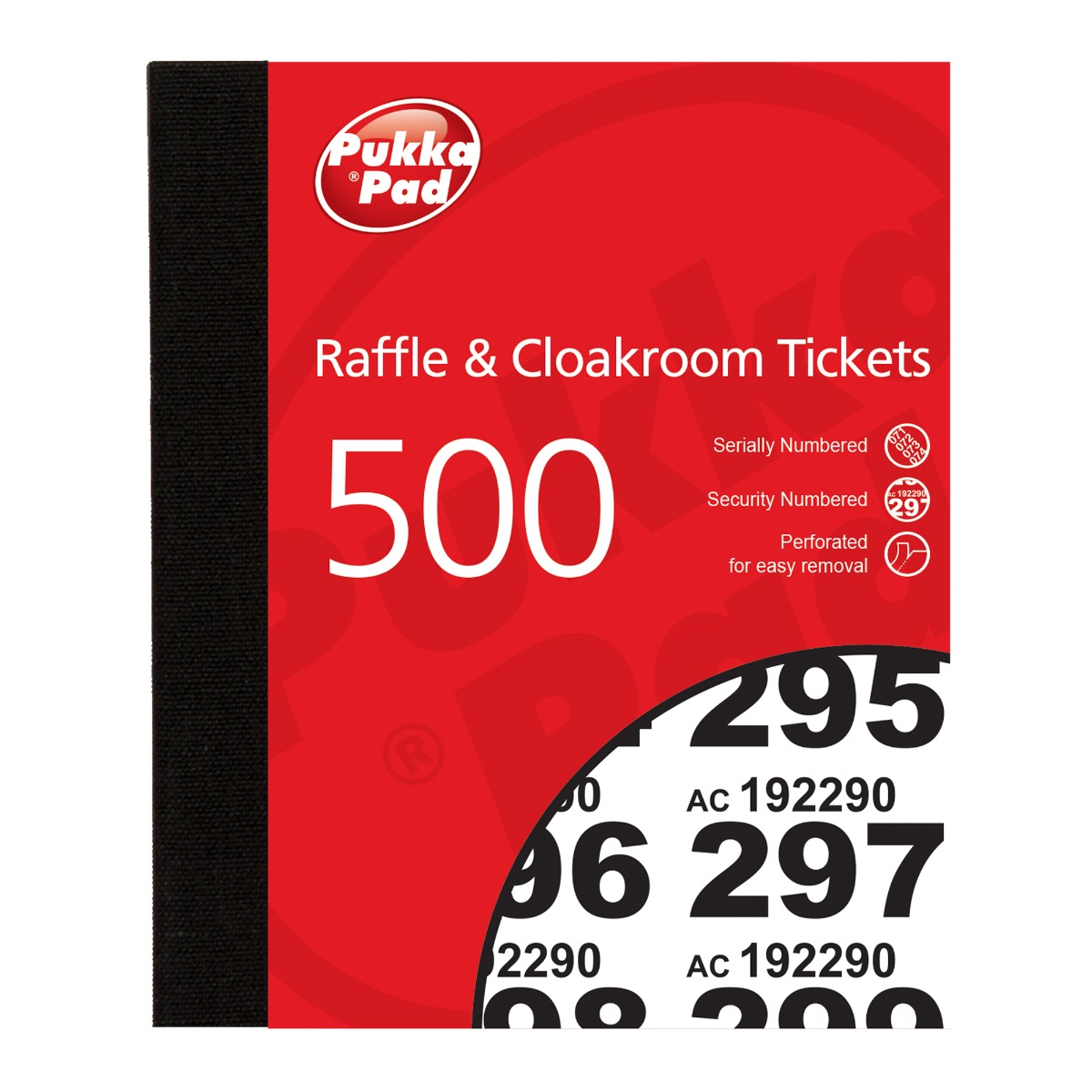 1-500 Numbered Raffle &amp; Cloakroom Tickets - Pack of 6