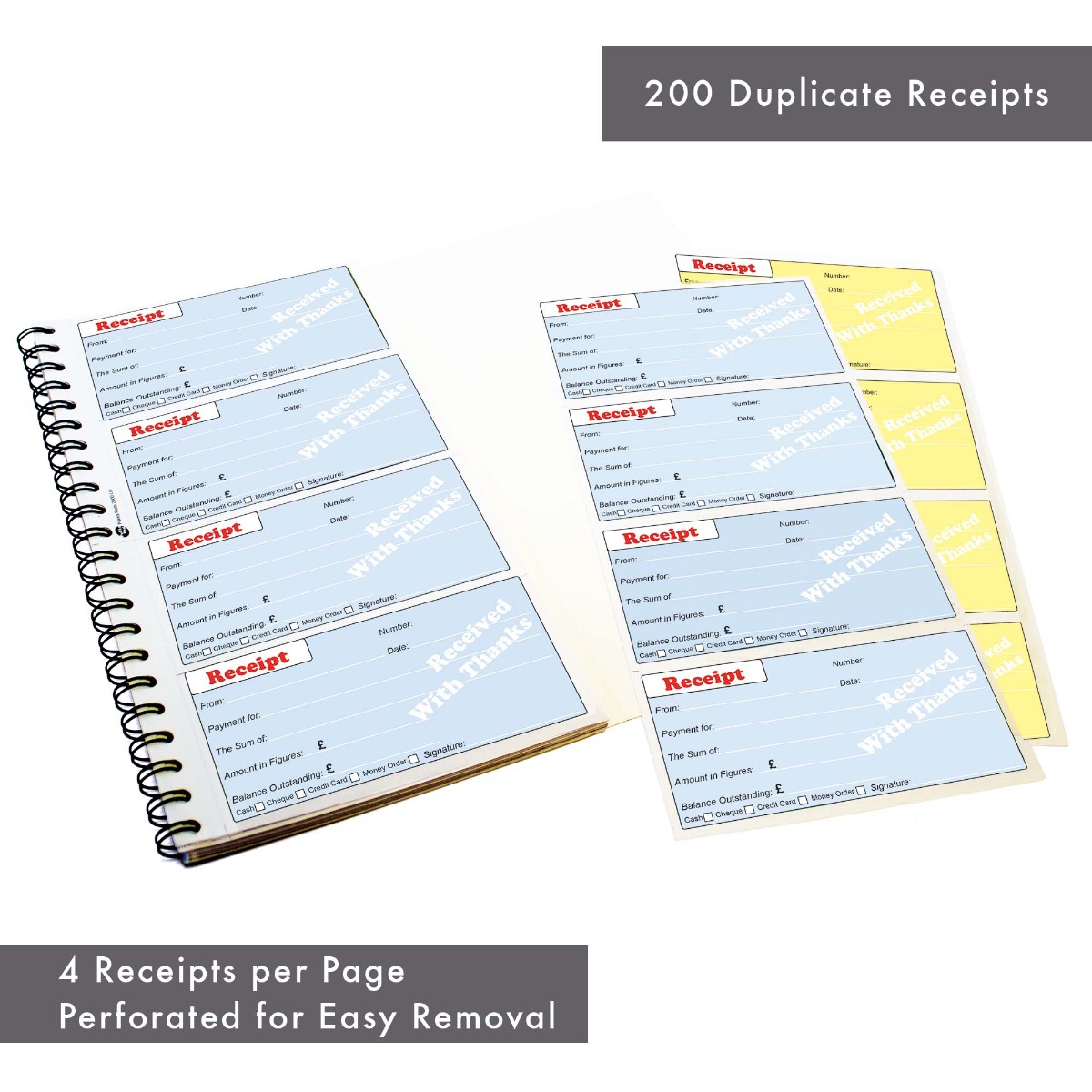 Duplicate Receipt Book Pack of 5 - Pukka Pads