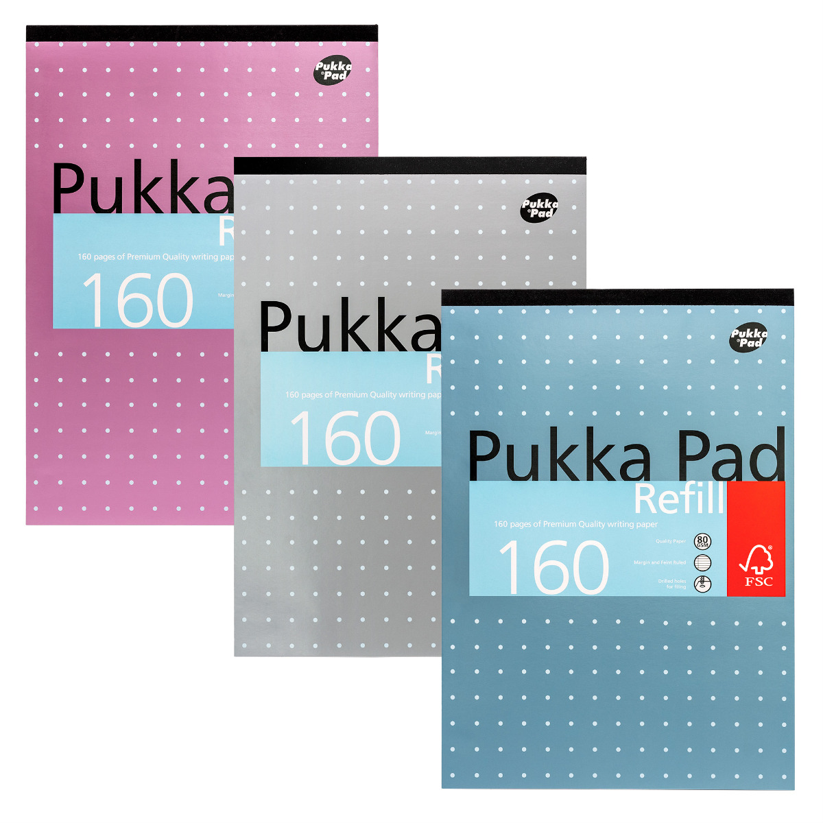 Pukka Pads A4 Metallic Refill Pad 160 Page Assorted
