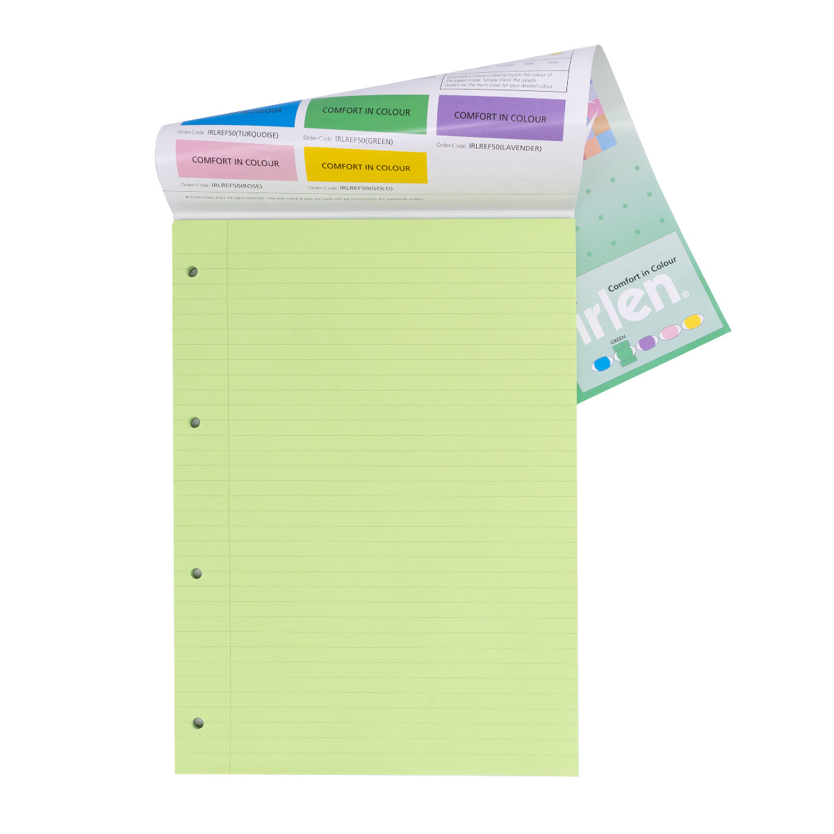 Pukka Pads Irlen A4 Lined Refill Pad in Green - Pack of 6