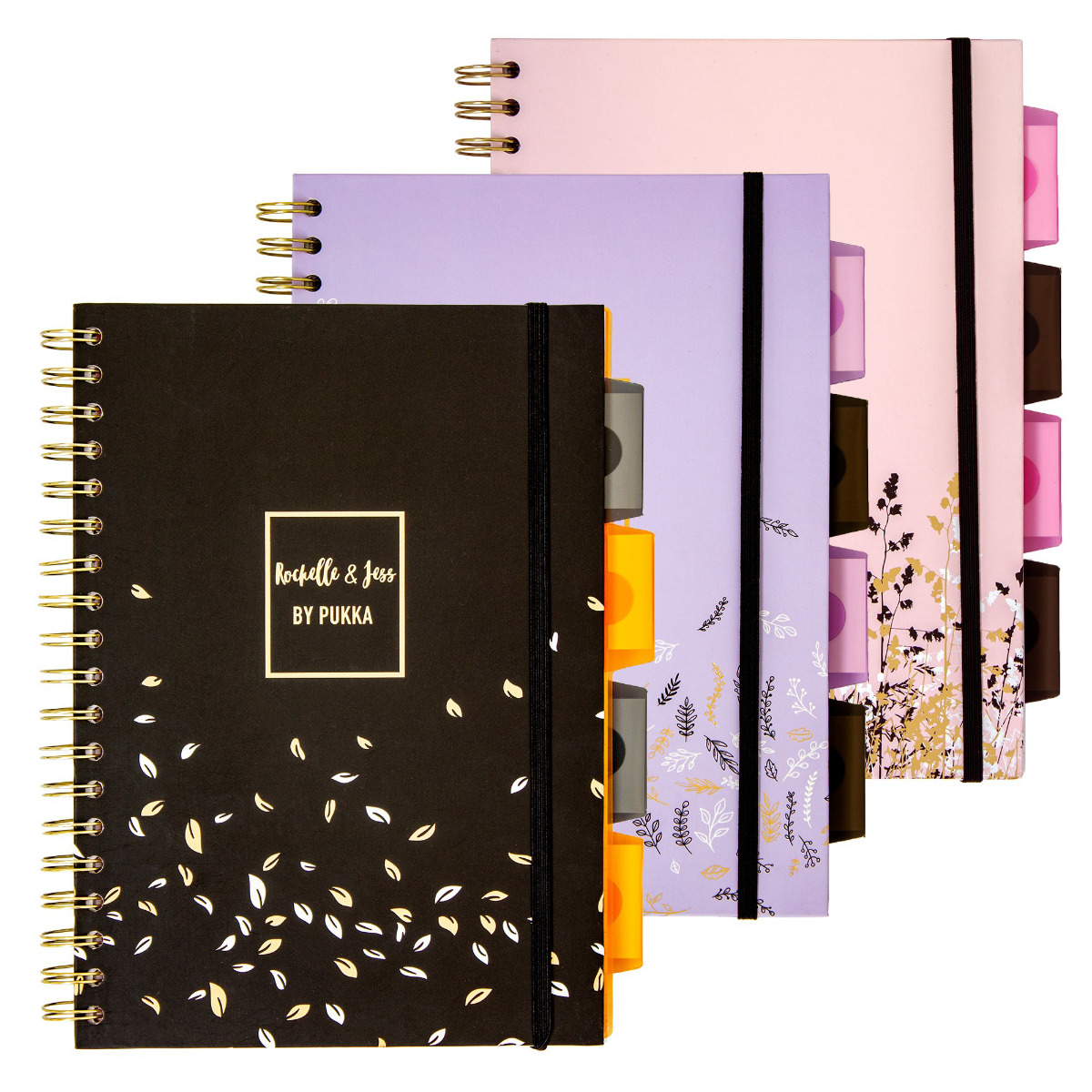Pukka Pads Rochelle & Jess B5 Lined Project Book - Assorted Pink, Lilac and Black