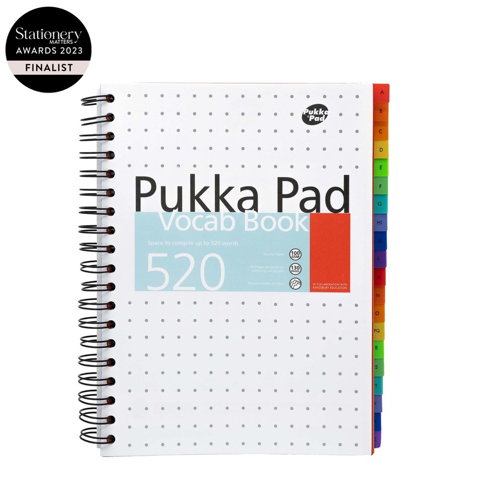 Pukka Pads B5 Vocab Book for Learning New Words - Includes Space for 520 words