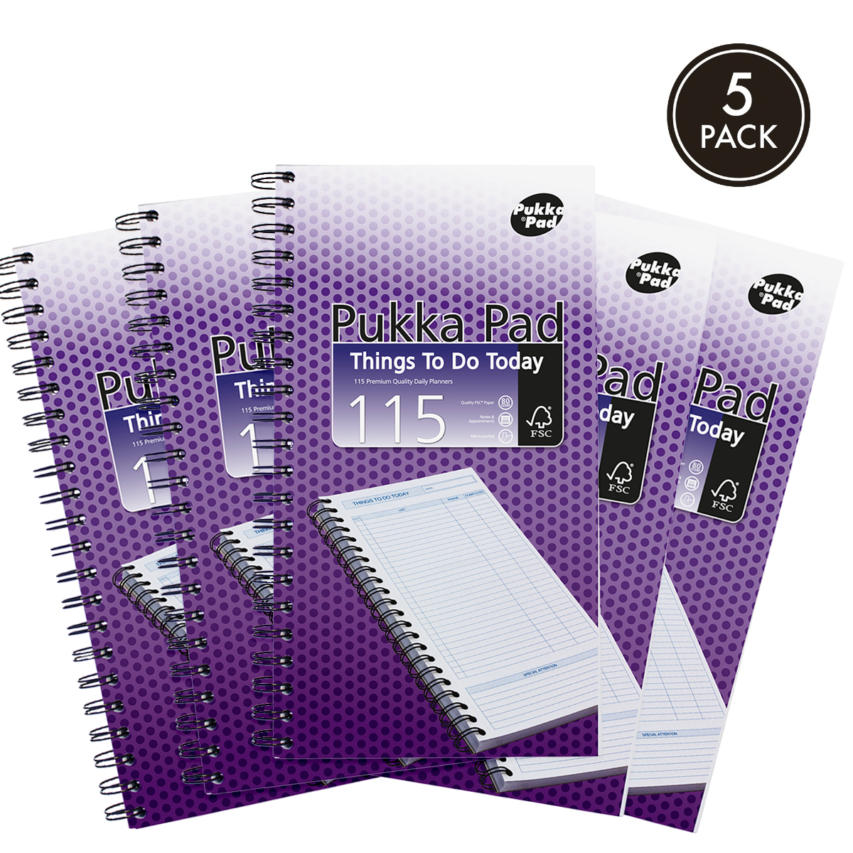 Pukka Pads Things To Do Today Wirebound Pad - Pack of 5